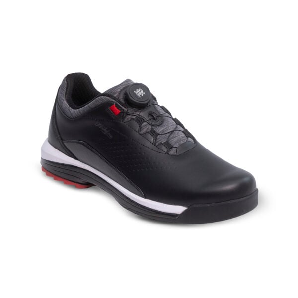 KR Strikeforce TPC Maven Black Red Bowling Shoes - angle view