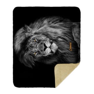 Alternative view of CoolWick Lion Sherpa Lined Throw Blanket