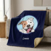 CoolWick Pittie Sherpa Lined Throw Blanket