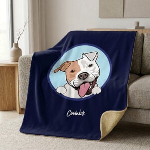 CoolWick Pittie Sherpa Lined Throw Blanket