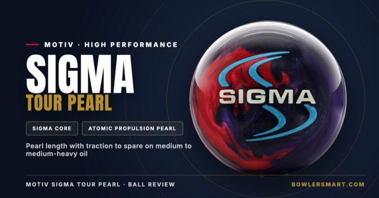 Motiv Sigma Tour Pearl bowling ball with the Sigma Core and Atomic Propulsion Pearl reactive coverstock