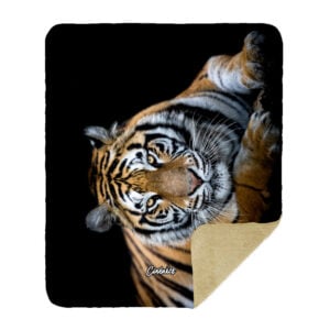 Alternative view of CoolWick Tiger Sherpa Lined Throw Blanket