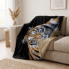 CoolWick Tiger Sherpa Lined Throw Blanket
