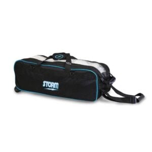 Storm 3 Ball Tournament Roller Tote Black Blue Bowling Bag