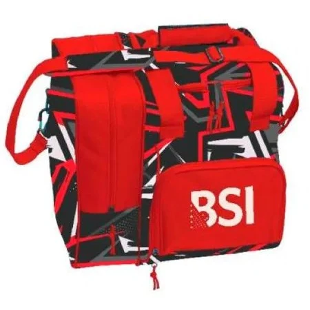 BSI Deluxe 1 Ball Single Tote Black Red Bowling Bag