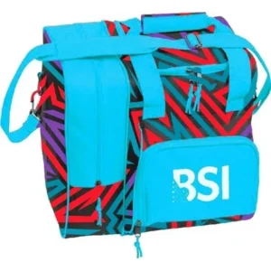 BSI Deluxe 1 Ball Single Tote Teal Purple Red Bowling Bag