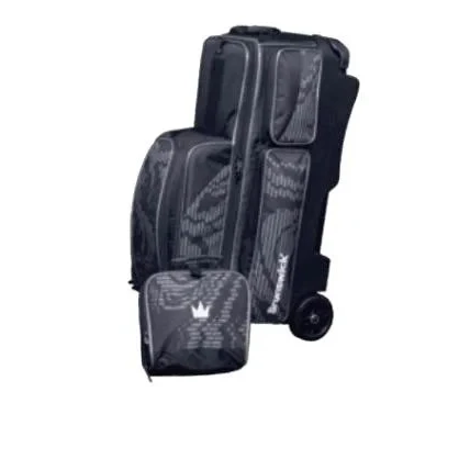 Brunswick Punisher 3 Ball Triple Roller Grey Bowling Bag - Image 2