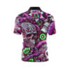 Purple Green Skull Snakes Fast Track CoolWick Bowling Jersey - Image 2