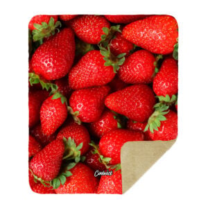Alternative view of CoolWick Strawberries Sherpa Lined Throw Blanket