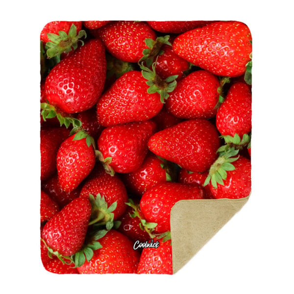 CoolWick Strawberries Sherpa Lined Throw Blanket - Image 2