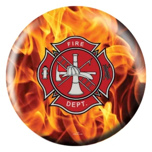 Fire Dept Yellow Fire bowling ball back