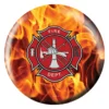 Fire Dept Yellow Fire bowling ball front