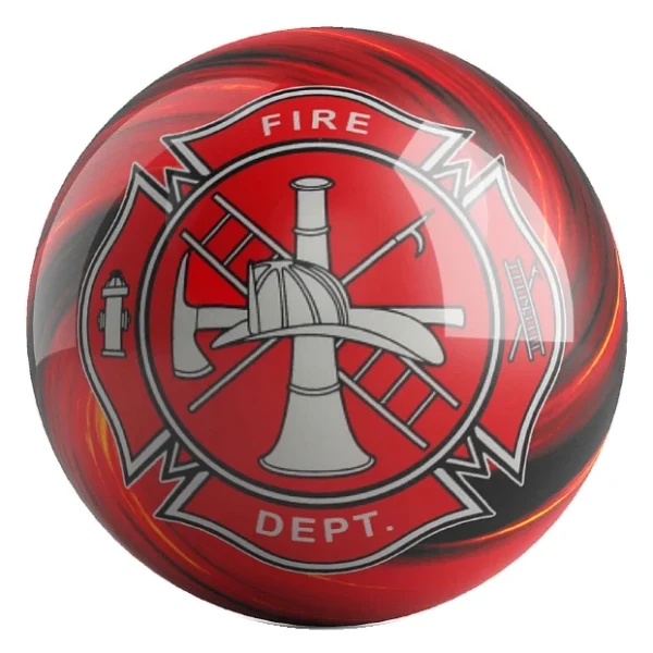 Fire Department Red bowling ball front