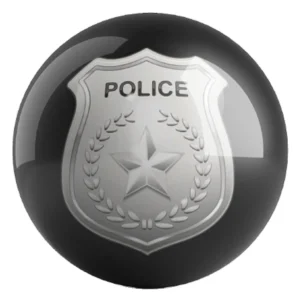 Police Dept Shield Black bowling ball front