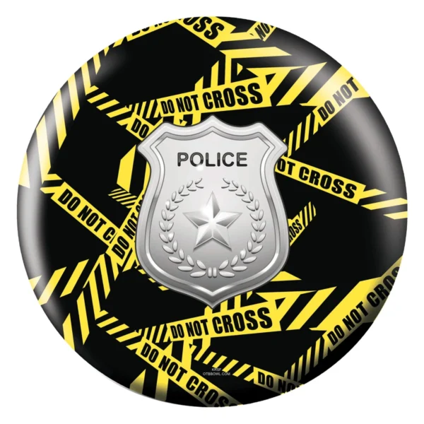 Police Dept Yellow Tape bowling ball back