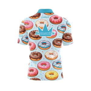 Alternative view of Brunswick Blue Doughnut Quick Ship CoolWick Sash Zip Bowling Jersey
