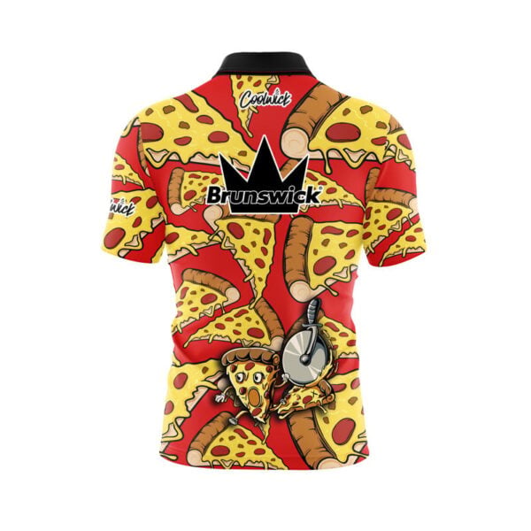 Brunswick Pizza Party Quick Ship CoolWick Sash Zip Bowling Jersey - Image 2