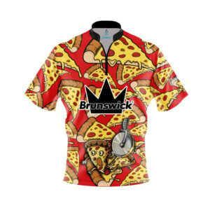 Brunswick Pizza Party Quick Ship CoolWick Sash Zip Bowling Jersey