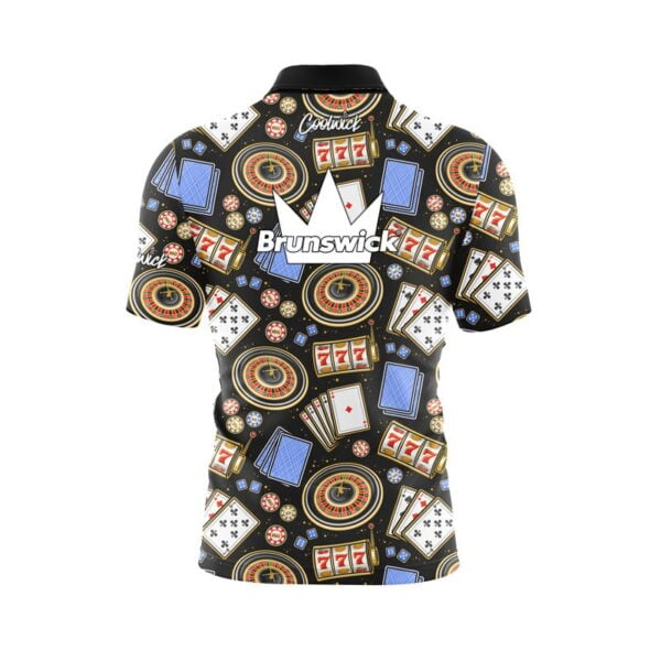Brunswick Reno Casino Quick Ship CoolWick Sash Zip Bowling Jersey - Image 2