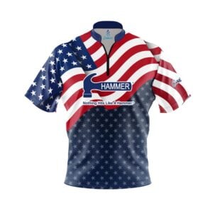 Hammer USA Freedom Quick Ship CoolWick Sash Zip Bowling Jersey