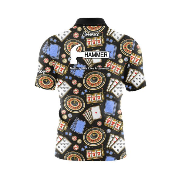 Hammer Reno Casino Quick Ship CoolWick Sash Zip Bowling Jersey - Image 2