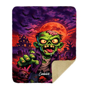 Alternative view of CoolWick Moonlight Mayhem Sherpa Lined Throw Blanket