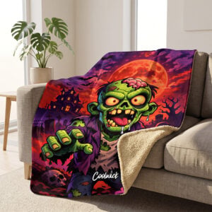 CoolWick Moonlight Mayhem Sherpa Lined Throw Blanket