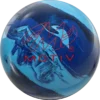 Motiv Frenzy Blue Teal Pearl bowling ball, back view