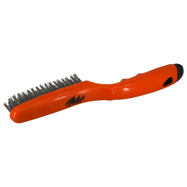 Motiv Shoe Brush stainless steel bristles angled view