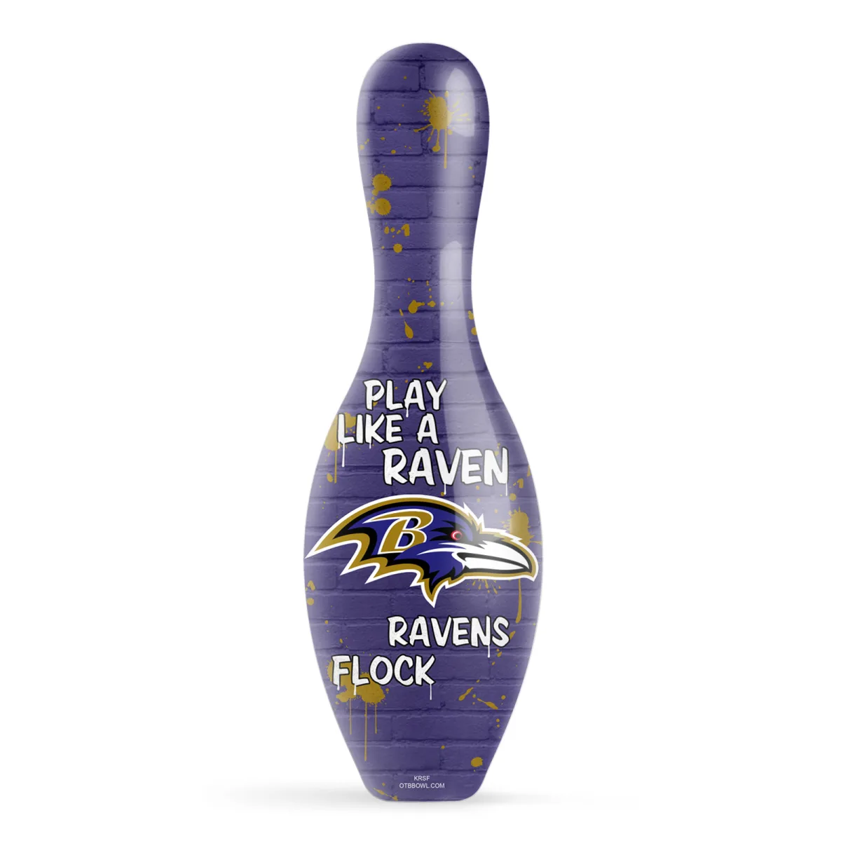 OTB NFL Baltimore Ravens Graffiti Wall Bowling Pin front view