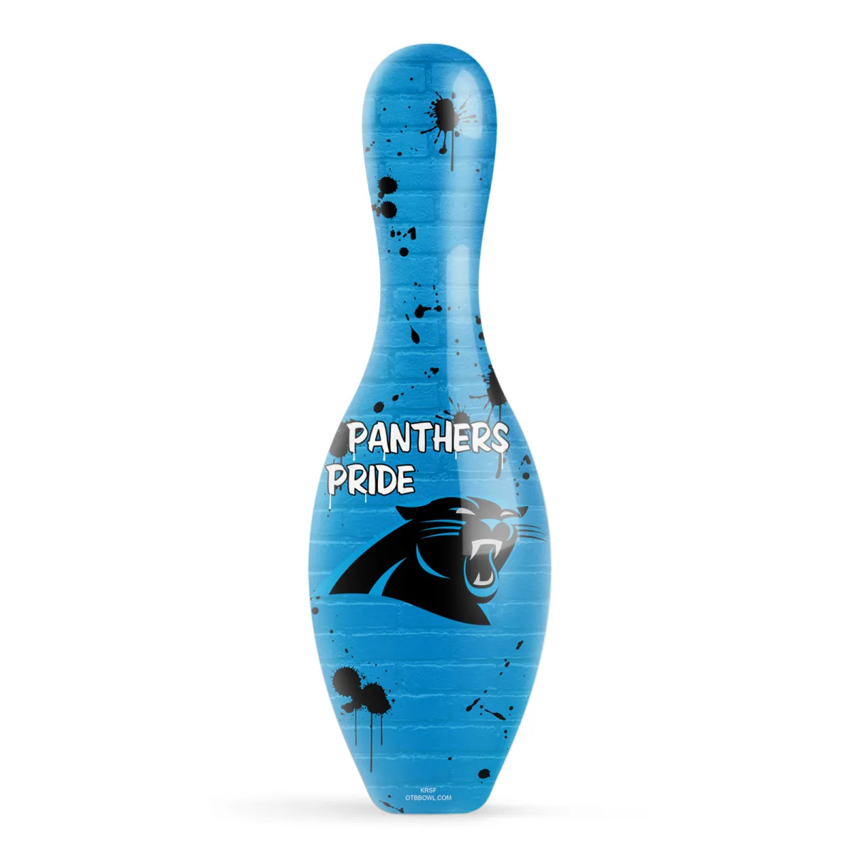 OTB NFL Carolina Panthers Graffiti Wall Bowling Pin front view