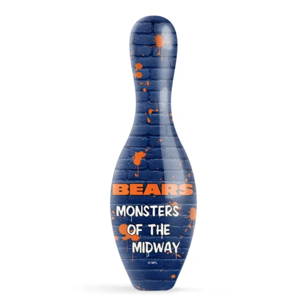 OTB NFL Chicago Bears Graffiti Wall Bowling Pin back view