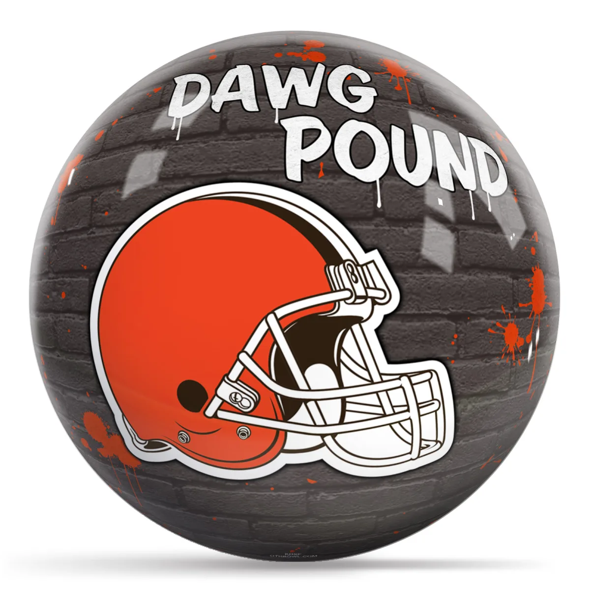 OTB NFL Cleveland Browns Graffiti Wall Bowling Ball front view