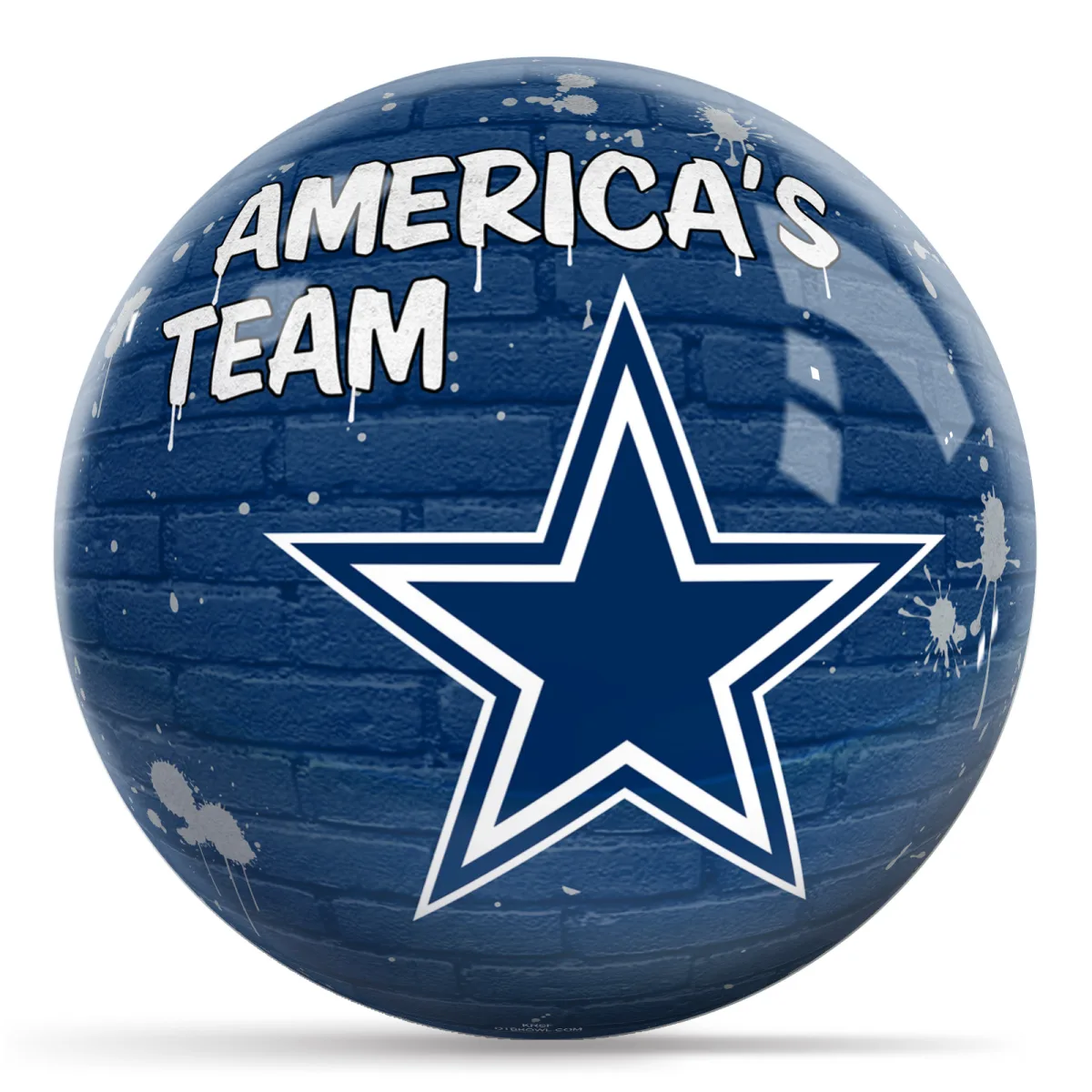 OTB NFL Dallas Cowboys Graffiti Wall Bowling Ball front view