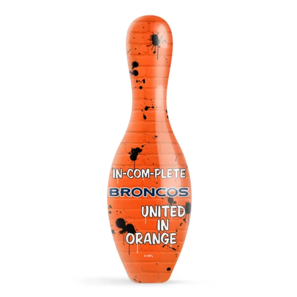 OTB NFL Denver Broncos Graffiti Wall Bowling Pin back view