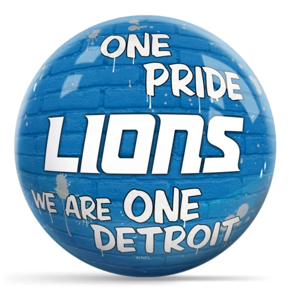 OTB NFL Detroit Lions Graffiti Wall Bowling Ball back view