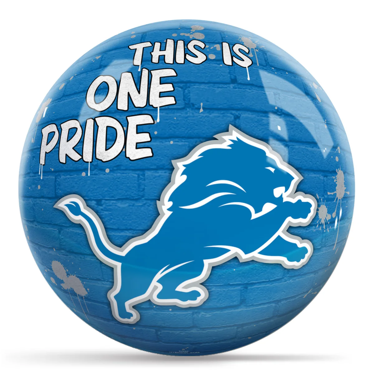 OTB NFL Detroit Lions Graffiti Wall Bowling Ball front view