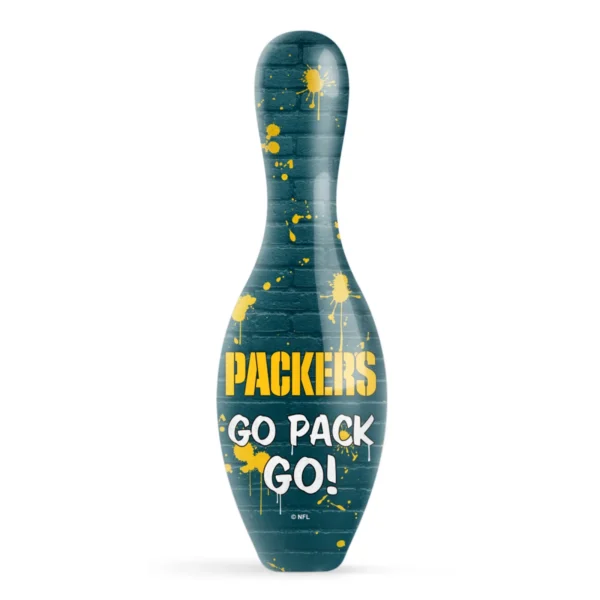 OTB NFL Green Bay Packers Graffiti Wall Bowling Pin back view
