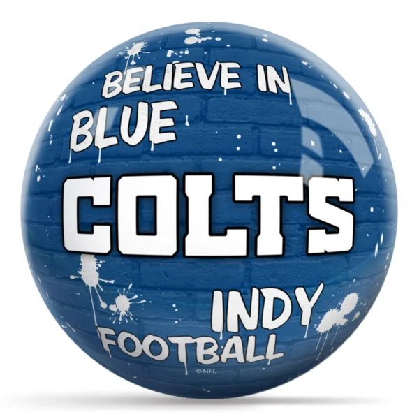 OTB NFL Indianapolis Colts Graffiti Wall Bowling Ball back view