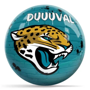 OTB NFL Jacksonville Jaguars Graffiti Wall Bowling Ball front view