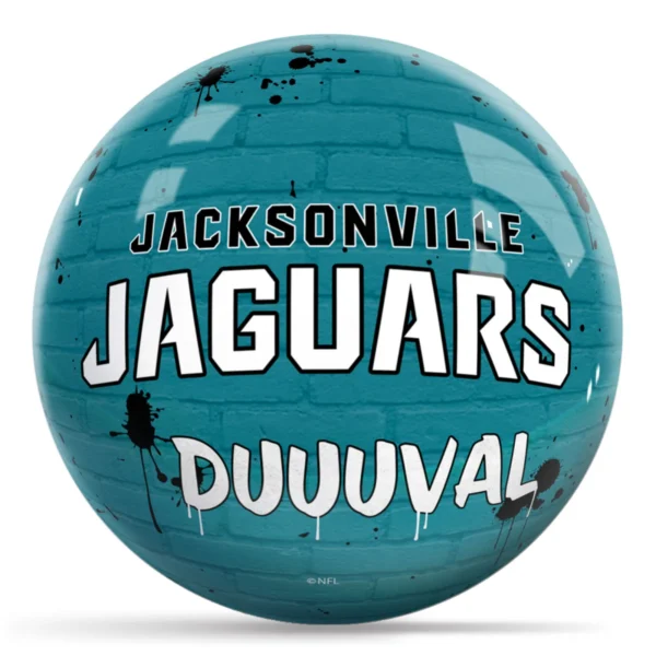 OTB NFL Jacksonville Jaguars Graffiti Wall Bowling Ball back view