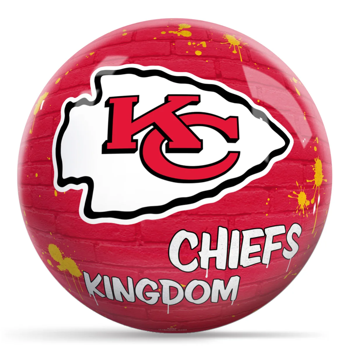 OTB NFL Kansas City Chiefs Graffiti Wall Bowling Ball front view