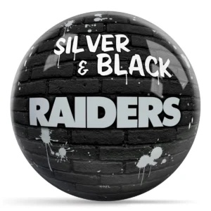 OTB NFL Las Vegas Raiders Graffiti Wall Bowling Ball back view