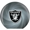 OTB NFL Las Vegas Raiders Helmet Swirl Bowling Ball front view