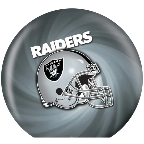 OTB NFL Las Vegas Raiders Helmet Swirl Bowling Ball back view