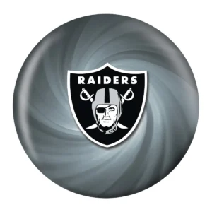 OTB NFL Las Vegas Raiders Helmet Swirl Bowling Ball front view