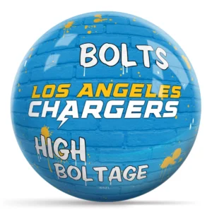 OTB NFL Los Angeles Chargers Graffiti Wall Bowling Ball back view