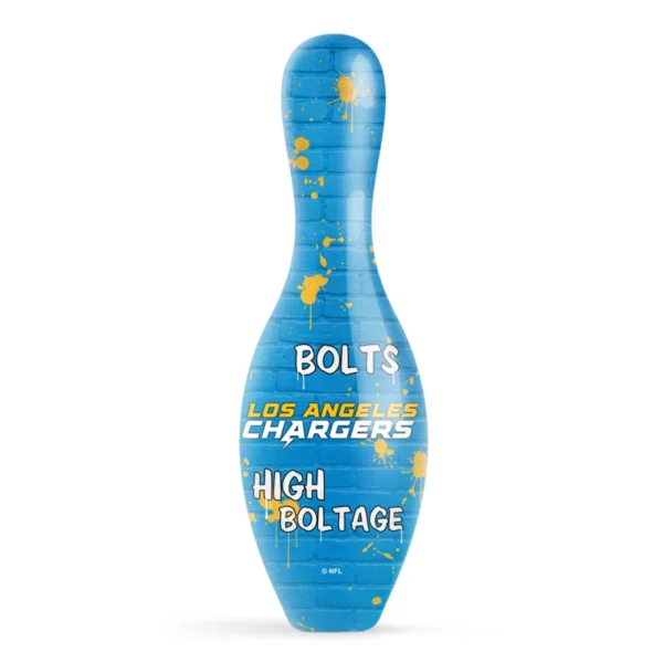 OTB NFL Los Angeles Chargers Graffiti Wall Bowling Pin back view