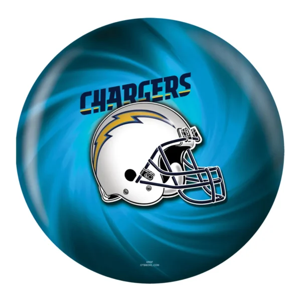 OTB NFL Los Angeles Chargers Helmet Swirl Bowling Ball back view