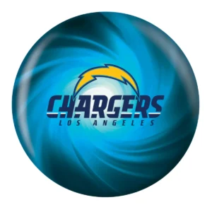 OTB NFL Los Angeles Chargers Helmet Swirl Bowling Ball front view